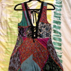 Patterned Romper with Ties (Urban Outfitters)